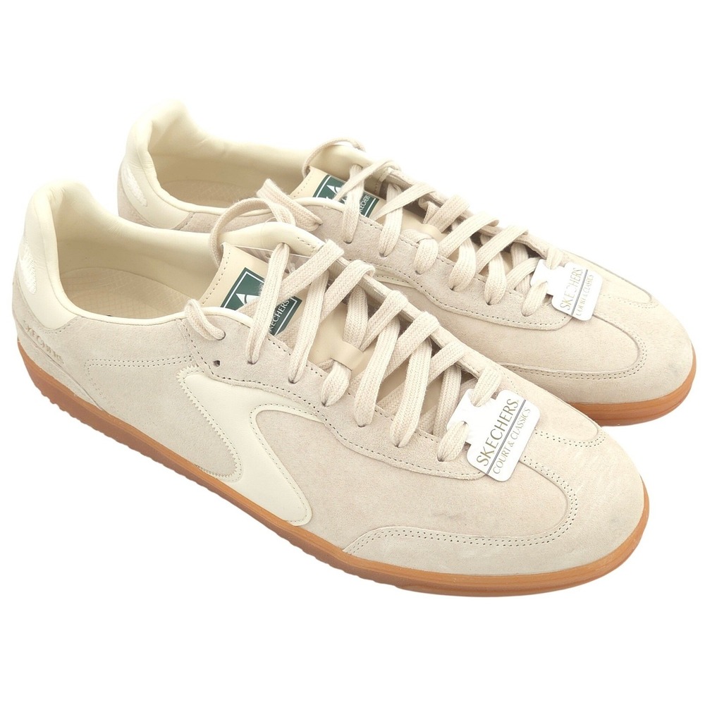 Skechers Hotshot Azir Sneakers Mens 13 Beige Suede Court Classics Shoes NEW